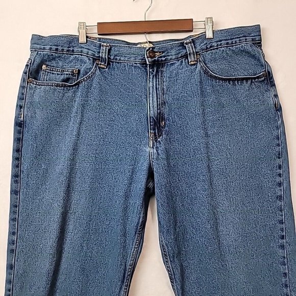 Blue Mountain Medium Wash Relaxed Straight Denim Mens Blue Jeans 44 x 30 - Picture 2 of 16